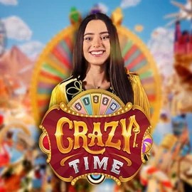 Crazy Time online game logo by Evolution on hugocasinoo.it